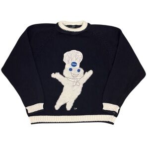 Rare Vtg Pillsbury Doughboy Knit Sweater Trademarks by Eagle’s Eye 1997 Large L